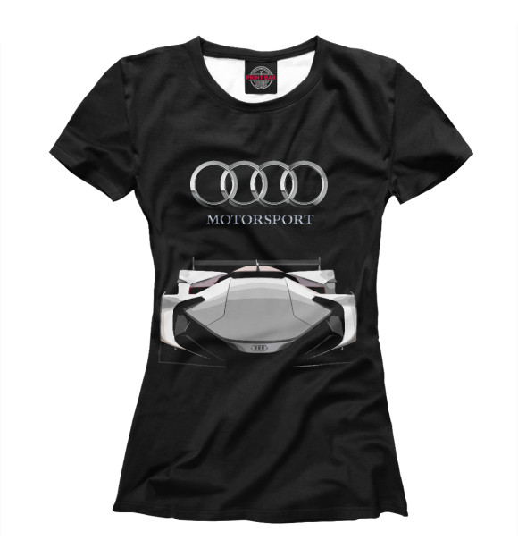 Футболка для девочек с изображением Audi Motorsport цвета Белый