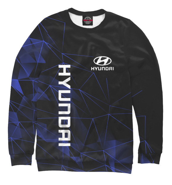 Мужской свитшот с изображением Хендай, Hyundai цвета Белый