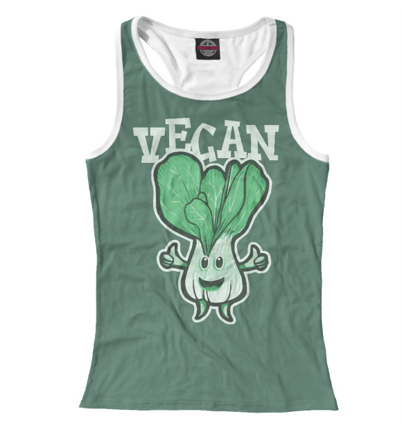 Женская майка-борцовка с изображением Веган цвета Белый