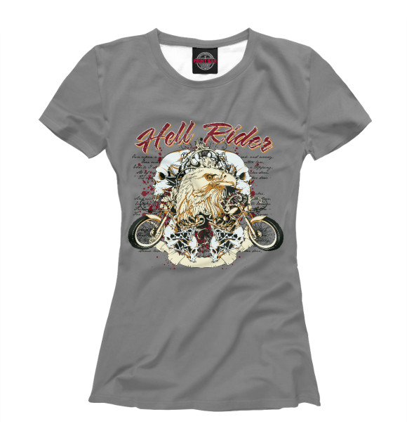 Футболка для девочек с изображением Hell rider цвета Белый