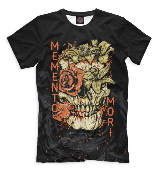 Мужская футболка Memento Mori череп с цветами