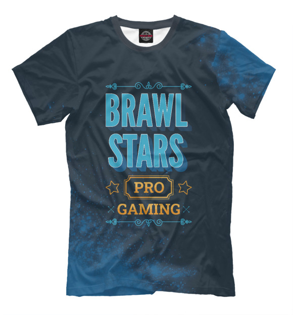 Мужская футболка с изображением Brawl Stars Gaming PRO синий цвета Белый