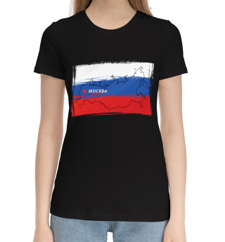 Хлопковая футболка для девочек Россия моя