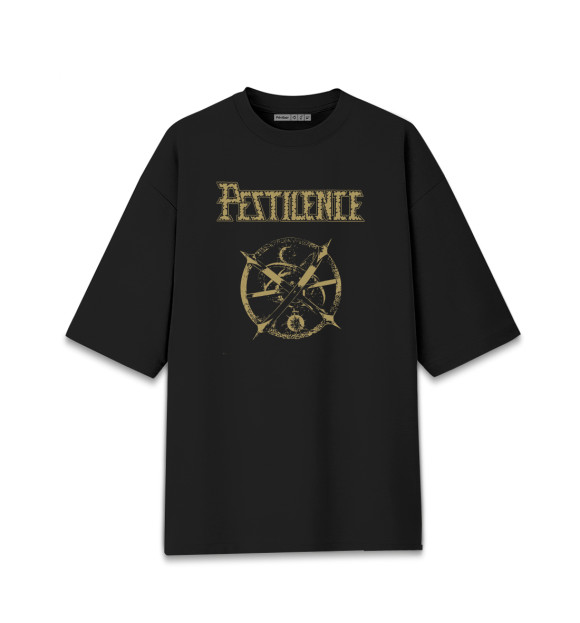 Мужская футболка оверсайз с изображением Pestilence цвета Черный