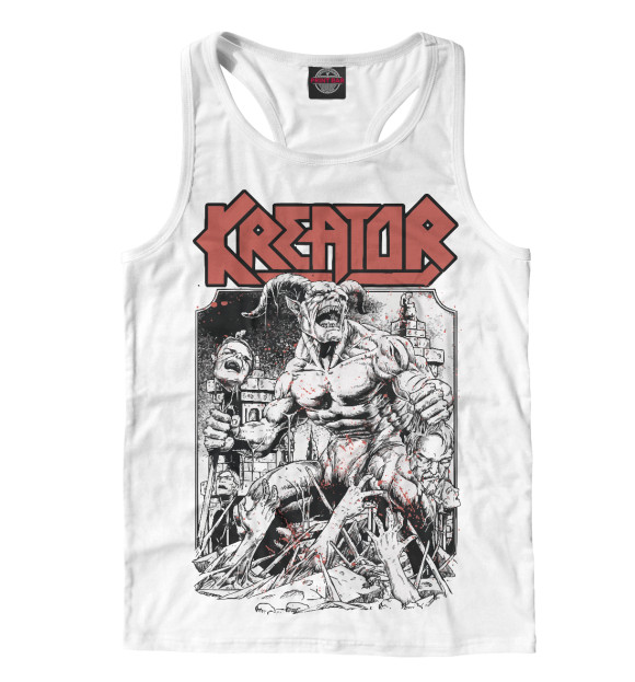 Мужская майка-борцовка с изображением Kreator цвета Белый