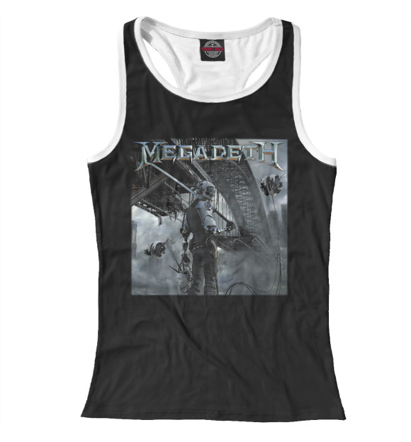 Женская майка-борцовка с изображением Megadeth цвета Белый