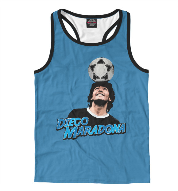 Мужская майка-борцовка с изображением Diego Maradona цвета Белый