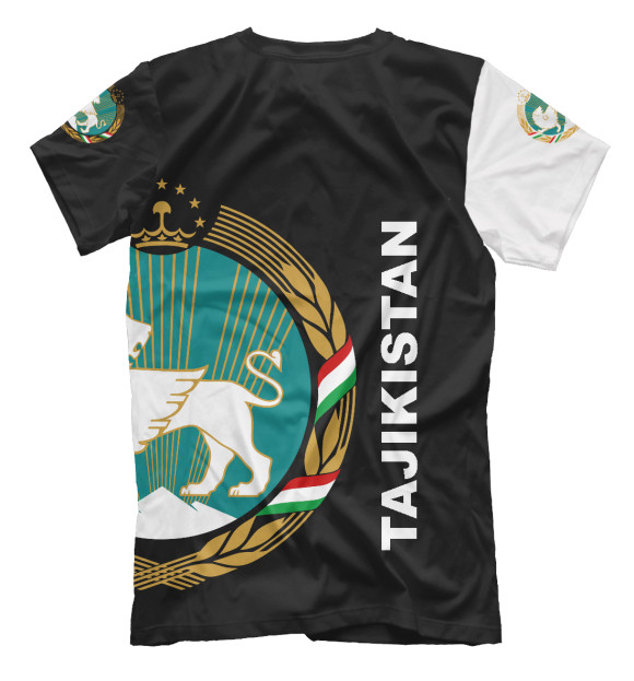 Мужская футболка с изображением Tajikistan цвета Белый
