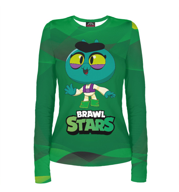 Женский лонгслив с изображением Ева Eve BrawlStars цвета Белый