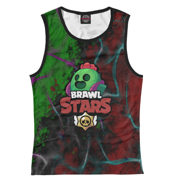 Женская майка с изображением Brawl Stars: Spike цвета Белый