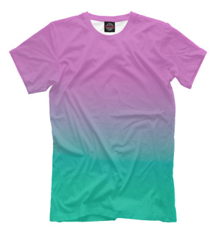 Мужская футболка Градиент (зеленый розовый)
