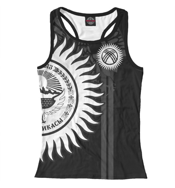 Женская майка-борцовка с изображением Киргизия цвета Белый