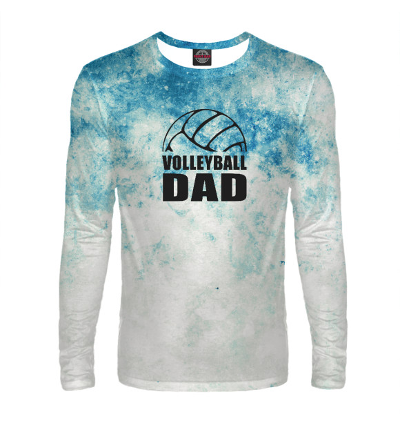 Мужской лонгслив с изображением Volleyball Dad цвета Белый