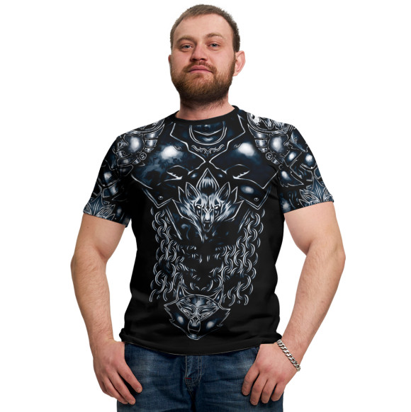 Мужская футболка с изображением Доспехи цвета Белый