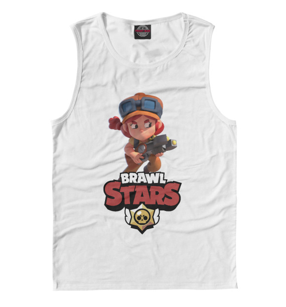 Майка для мальчика с изображением Brawl Stars - Jessie цвета Белый