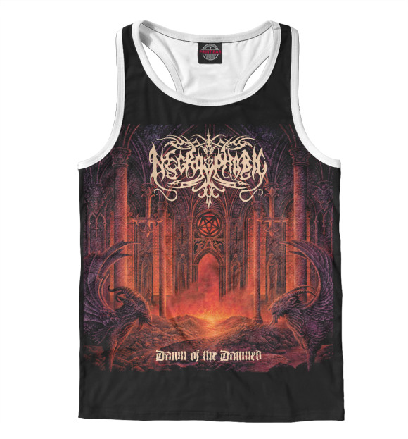 Мужская майка-борцовка с изображением Necrophobic цвета Белый