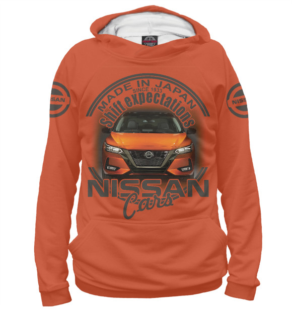 Женское худи с изображением Nissan цвета Белый