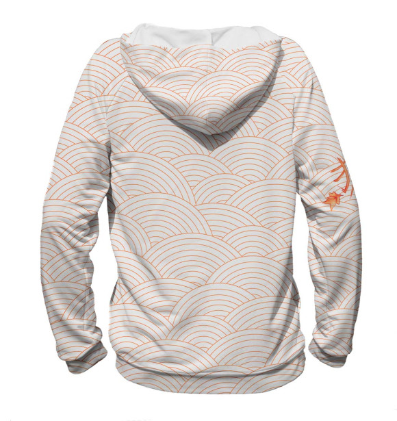 Женское худи с изображением Лиса в японском стиле цвета Белый