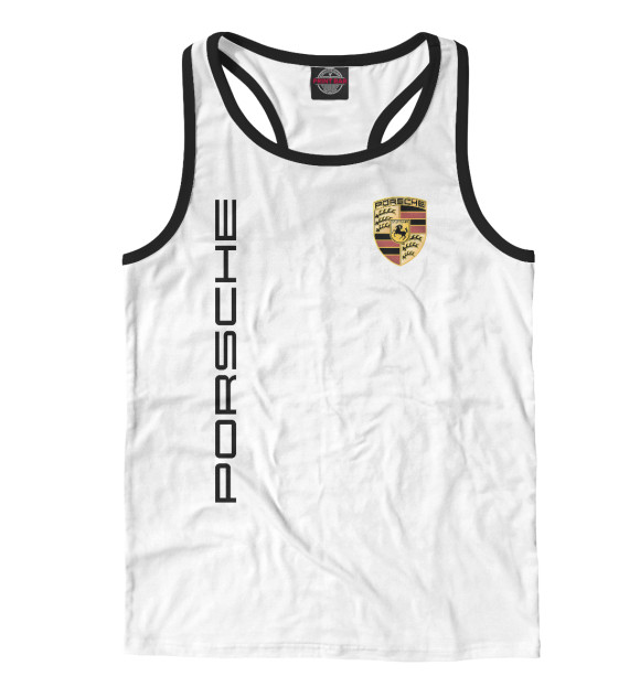 Мужская майка-борцовка с изображением Porsche цвета Белый
