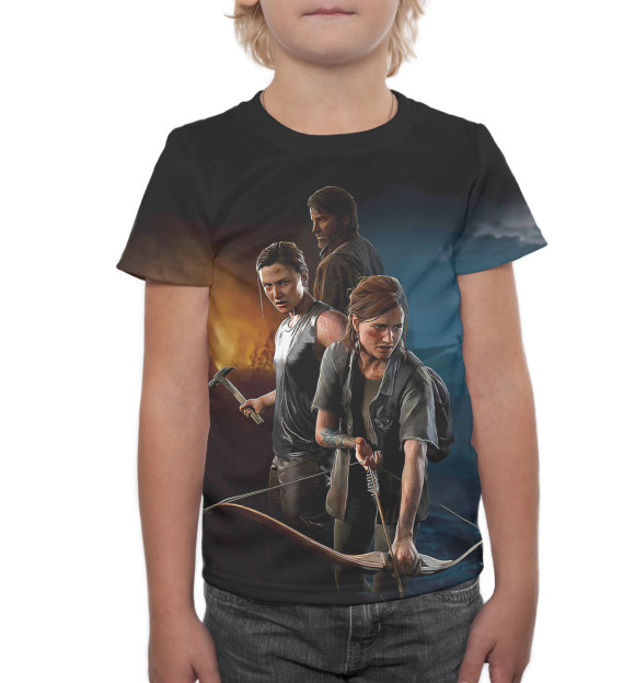 Футболка для мальчиков с изображением Элли, Эбби и Джоэл цвета Белый