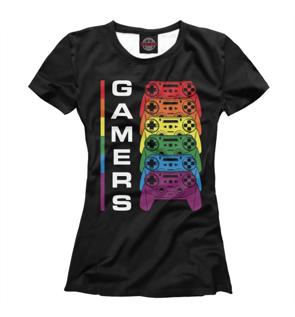 Женская футболка с изображением Gamers цвета Белый