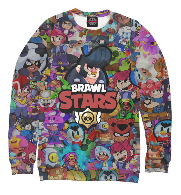 Свитшот для девочек с изображением Brawl Stars:Bull цвета Белый
