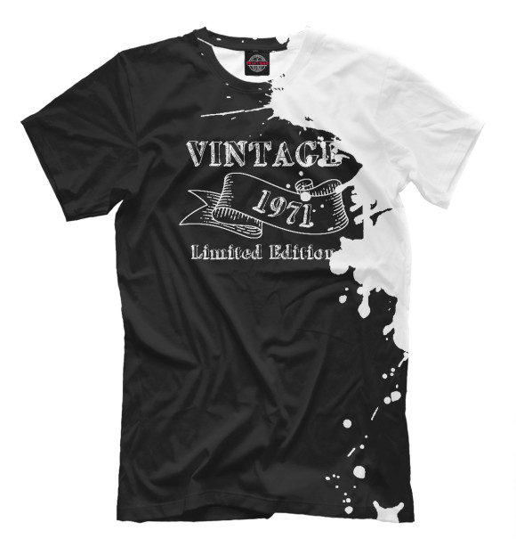 Мужская футболка с изображением Vintage 1971 Limited Editio цвета Белый