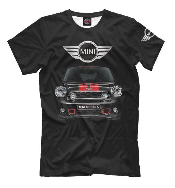 Футболка для мальчиков с изображением Mini Cooper цвета Белый