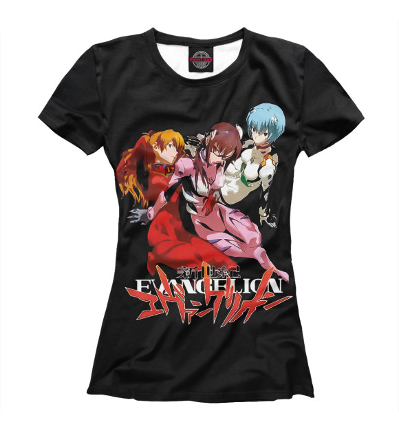 Женская футболка с изображением Neon Genesis Evangelion цвета Белый
