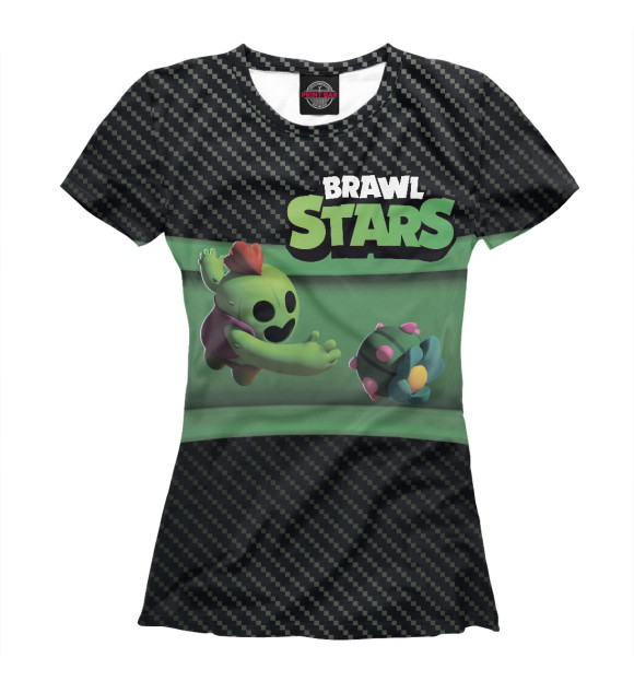 Женская футболка с изображением Brawn Stars Spike цвета Белый