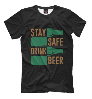Футболка для мальчиков Stay safe drink beer