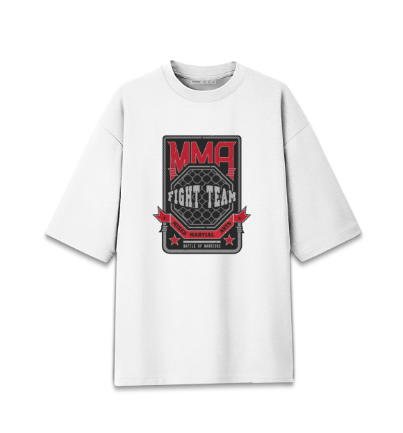 Мужская футболка оверсайз с изображением MMA цвета Белый