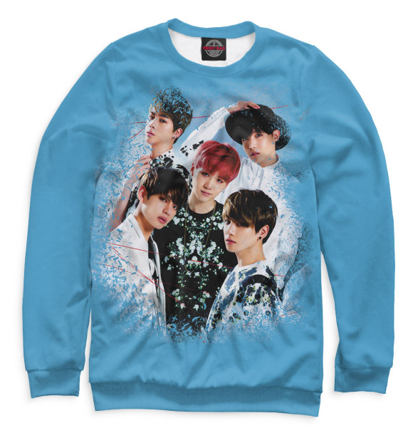 Женский свитшот с изображением BTS цвета Белый