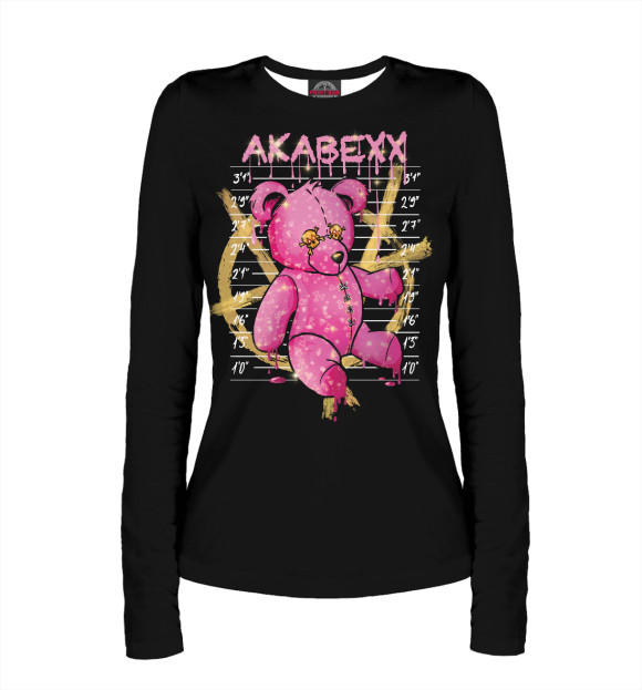 Женский лонгслив с изображением Akabexx цвета Белый