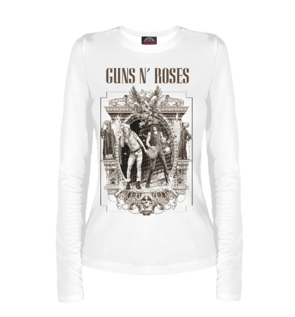Женский лонгслив с изображением Guns N` Roses цвета Белый