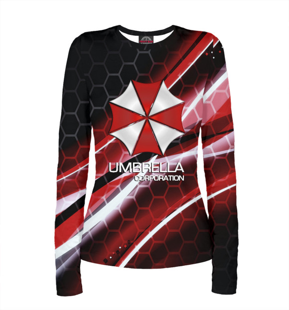 Женский лонгслив с изображением Umbrella Corp цвета Белый