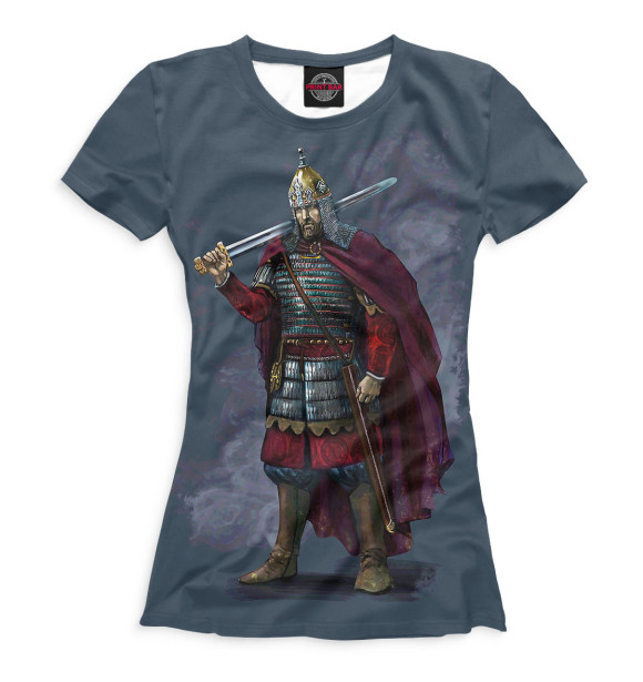 Женская футболка с изображением Богатырь цвета Белый