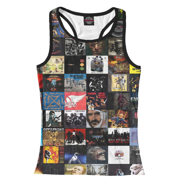 Женская майка-борцовка с изображением РОК Music цвета Белый