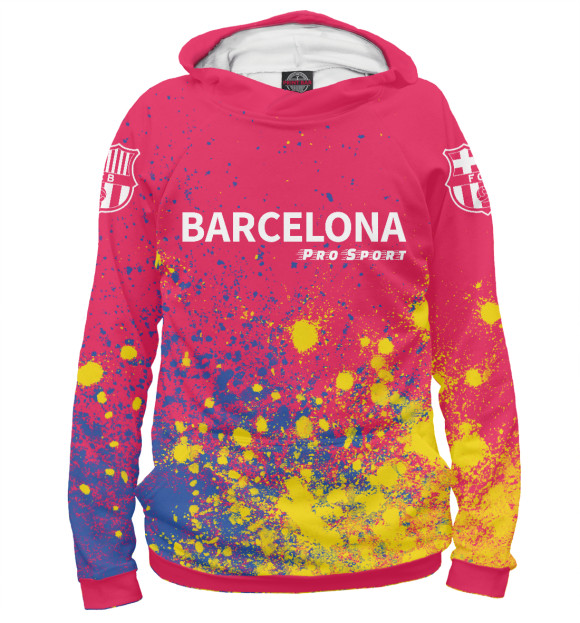 Худи для девочки с изображением Барселона | Pro Sport цвета Белый