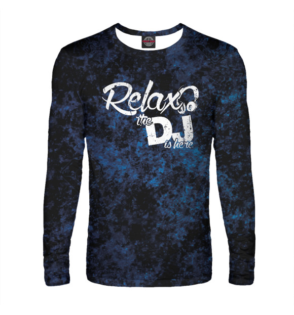 Мужской лонгслив с изображением Relax The Dj Is Here цвета Белый
