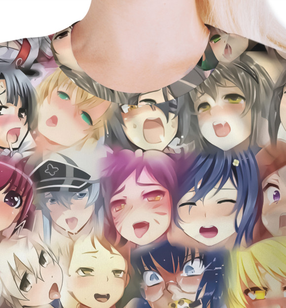 Футболка для девочек с изображением Ahegao цвета Белый