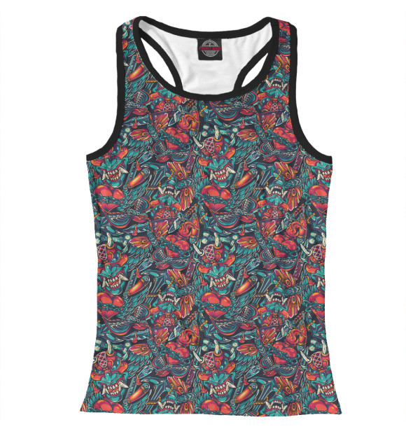 Женская майка-борцовка с изображением Тату цвета Белый