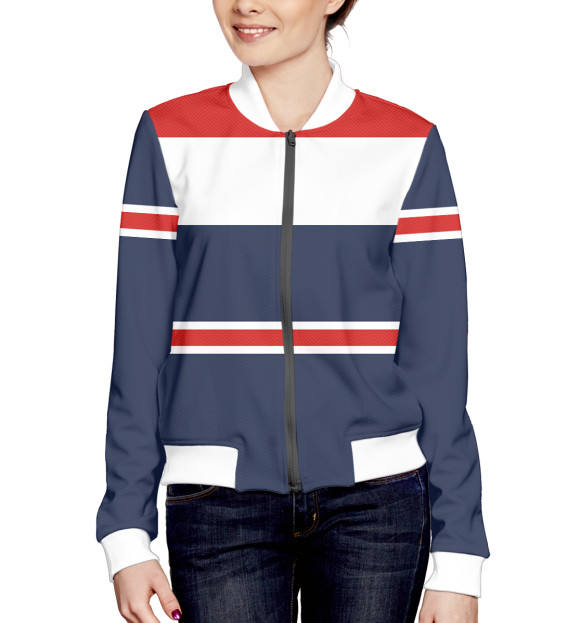 Женский бомбер с изображением СССР цвета Белый