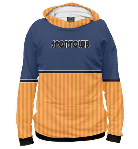 Мужское худи с изображением Спортивный клуб цвета Белый