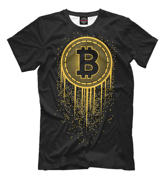 Мужская футболка с изображением Bitcoin цвета Белый