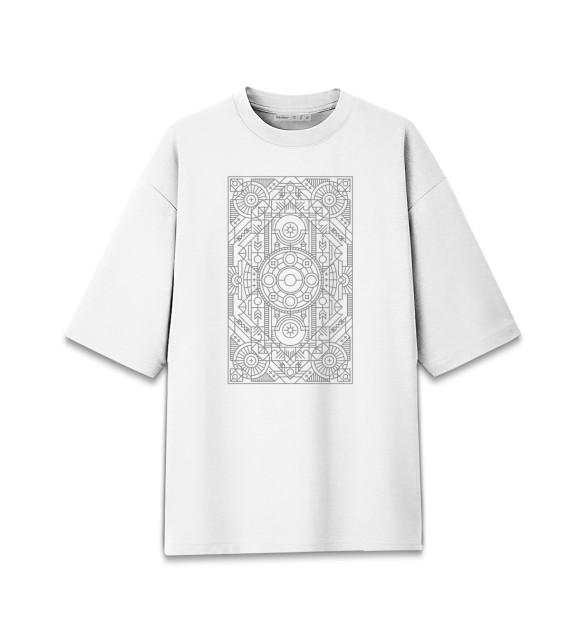Мужская футболка оверсайз с изображением Geometry цвета Белый