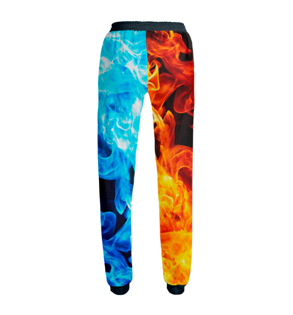 Женские спортивные штаны с изображением Огонь и Вода цвета Белый