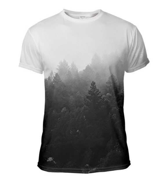 Мужская футболка с изображением Лес цвета Белый