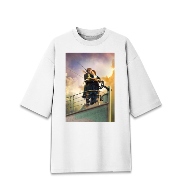 Женская футболка оверсайз с изображением Титаник цвета Белый