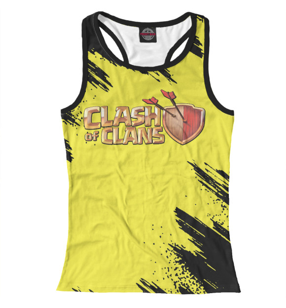 Женская майка-борцовка с притом Clash of Clans цвета Белый Женская майка-борцовка с изображением Clash of Clans цвета Белый
